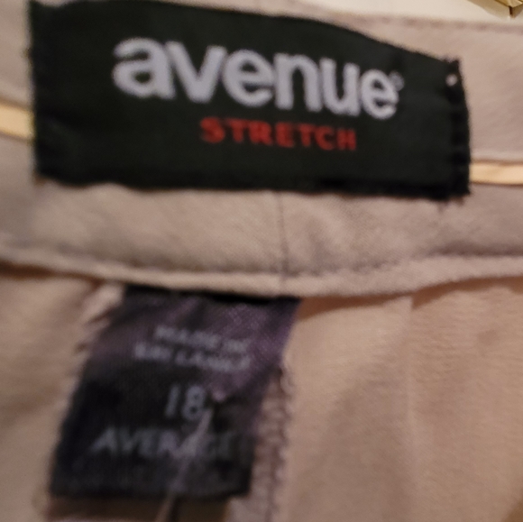 Avenue Modern Fit Flat Front Slacks, Slim Leg, 18 Avg, Stretch, Khaki Color - Picture 3 of 8